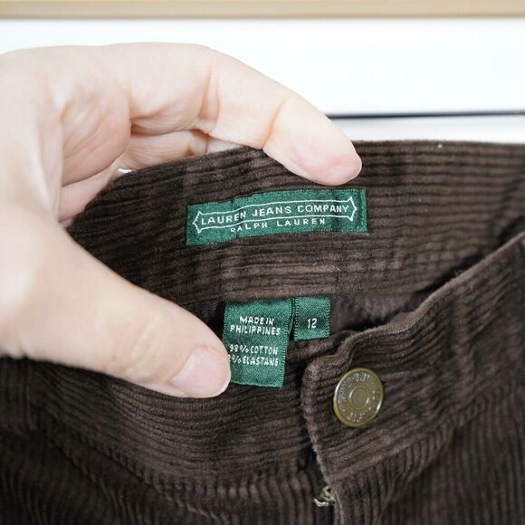 Lauren Jeans Co.Ralph Lauren Brown Corduroy Flat Classic Bootcut Leg Pants Sz 12 - Picture 3 of 6